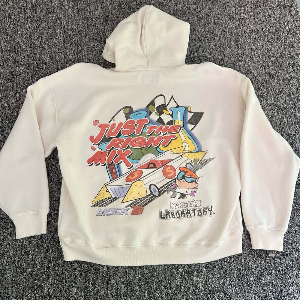 Dexter's Laboratory Cartoon Network Beige Graphic Pullover Hoodie